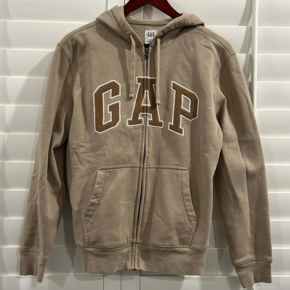 トップス 00s old gap full zip foodie brown y2k GAP | Tops | Gap Light Brown Tan Zipup Hoodie | Poshmark